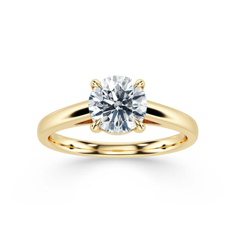 KLARA, Round-Cut Lab-Grown Diamond Engagement Ring with Cathedral High Setting in gold