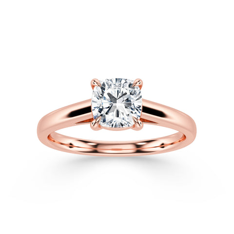 MILA, Cushion-Cut Lab-Grown Diamond Engagement Ring with Cathedral High Setting in rose gold
