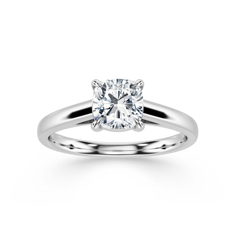 MILA, Cushion-Cut Lab-Grown Diamond Engagement Ring with Cathedral High Setting in white gold