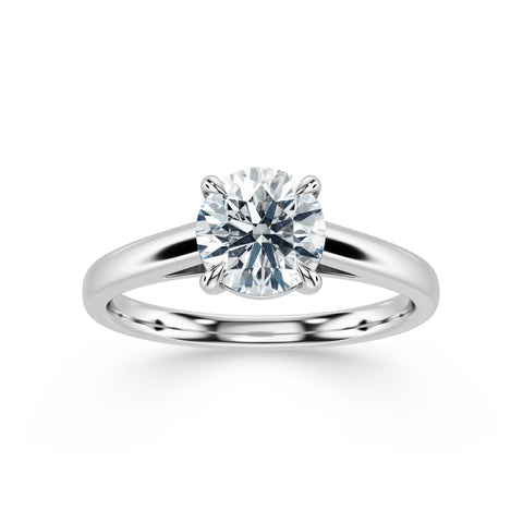 KLARA, Round-Cut Lab-Grown Diamond Engagement Ring with Cathedral High Setting in white gold