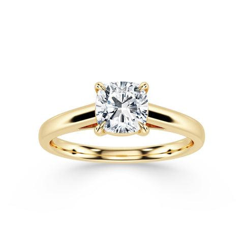 MILA, Cushion-Cut Lab-Grown Diamond Engagement Ring with Cathedral High Setting in gold