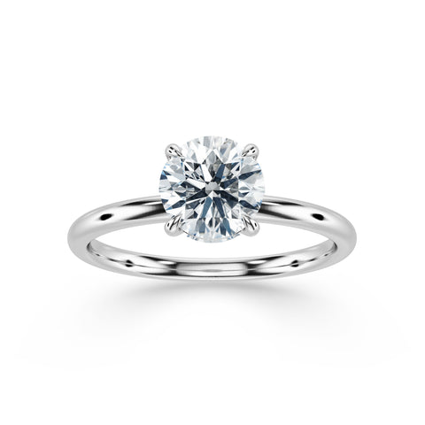 VERA, Round-Cut Lab-Grown Solitaire Diamond Engagement Ring with Traditional Setting in white gold